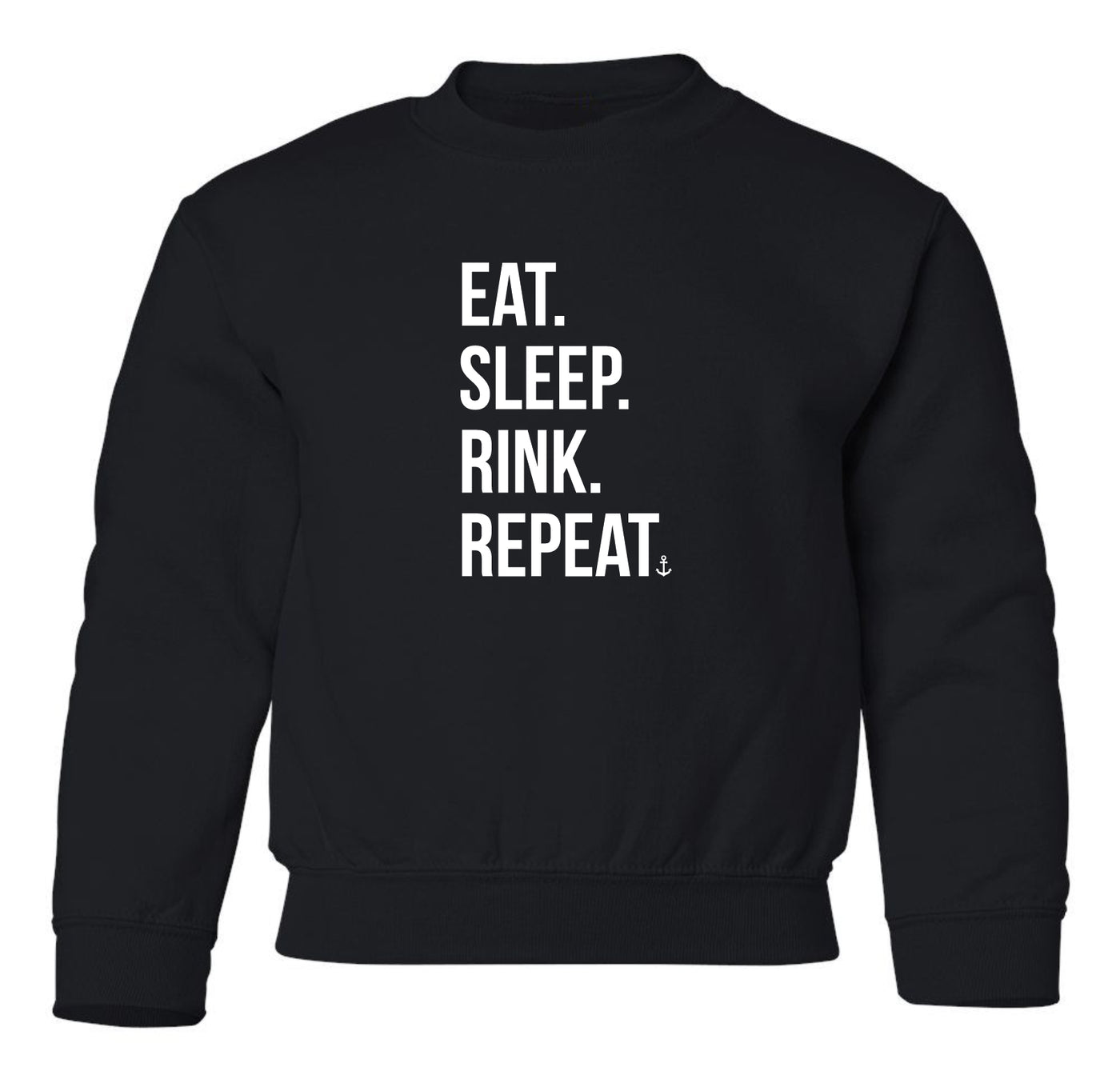 "Eat. Sleep. Rink. Repeat." Toddler/Youth Crewneck Sweatshirt