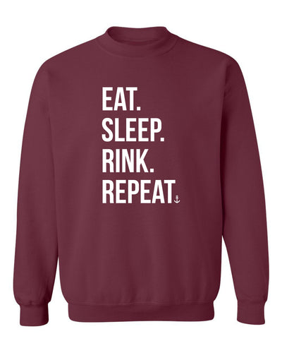 "Eat. Sleep. Rink. Repeat." Unisex Crewneck Sweatshirt