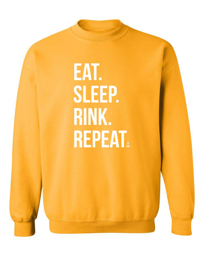 "Eat. Sleep. Rink. Repeat." Unisex Crewneck Sweatshirt