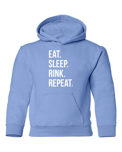 "Eat. Sleep. Rink. Repeat." Youth Hoodie