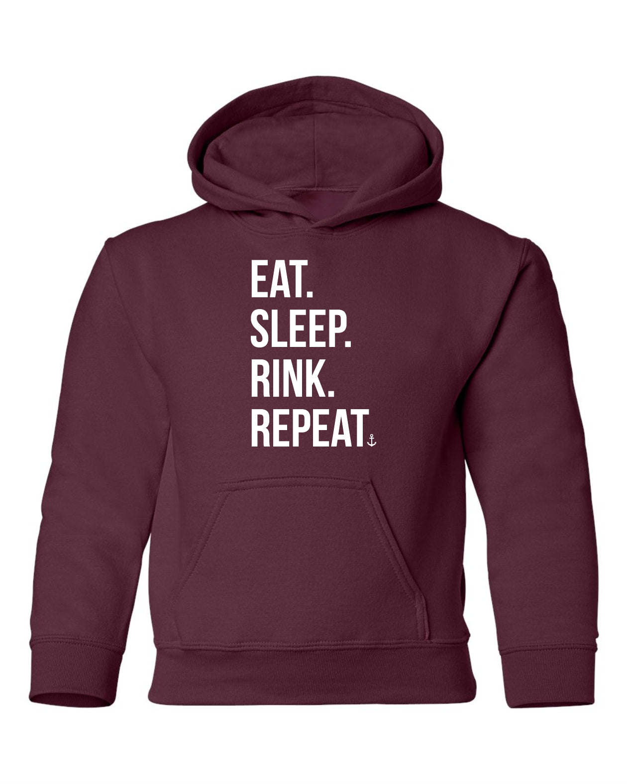 "Eat. Sleep. Rink. Repeat." Youth Hoodie