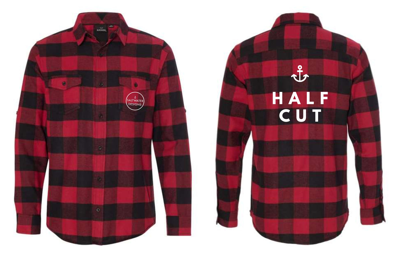 "Half Cut" Unisex Plaid Flannel Shirt