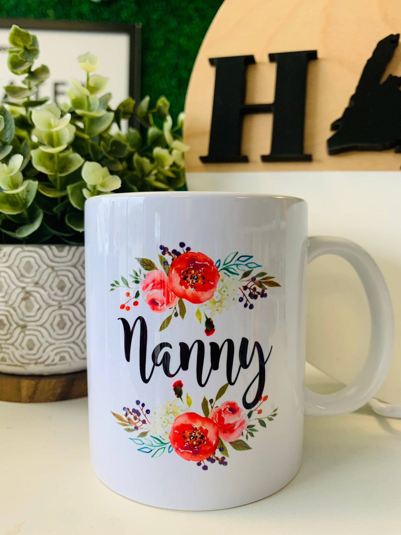"Nanny" Floral 11oz Mug