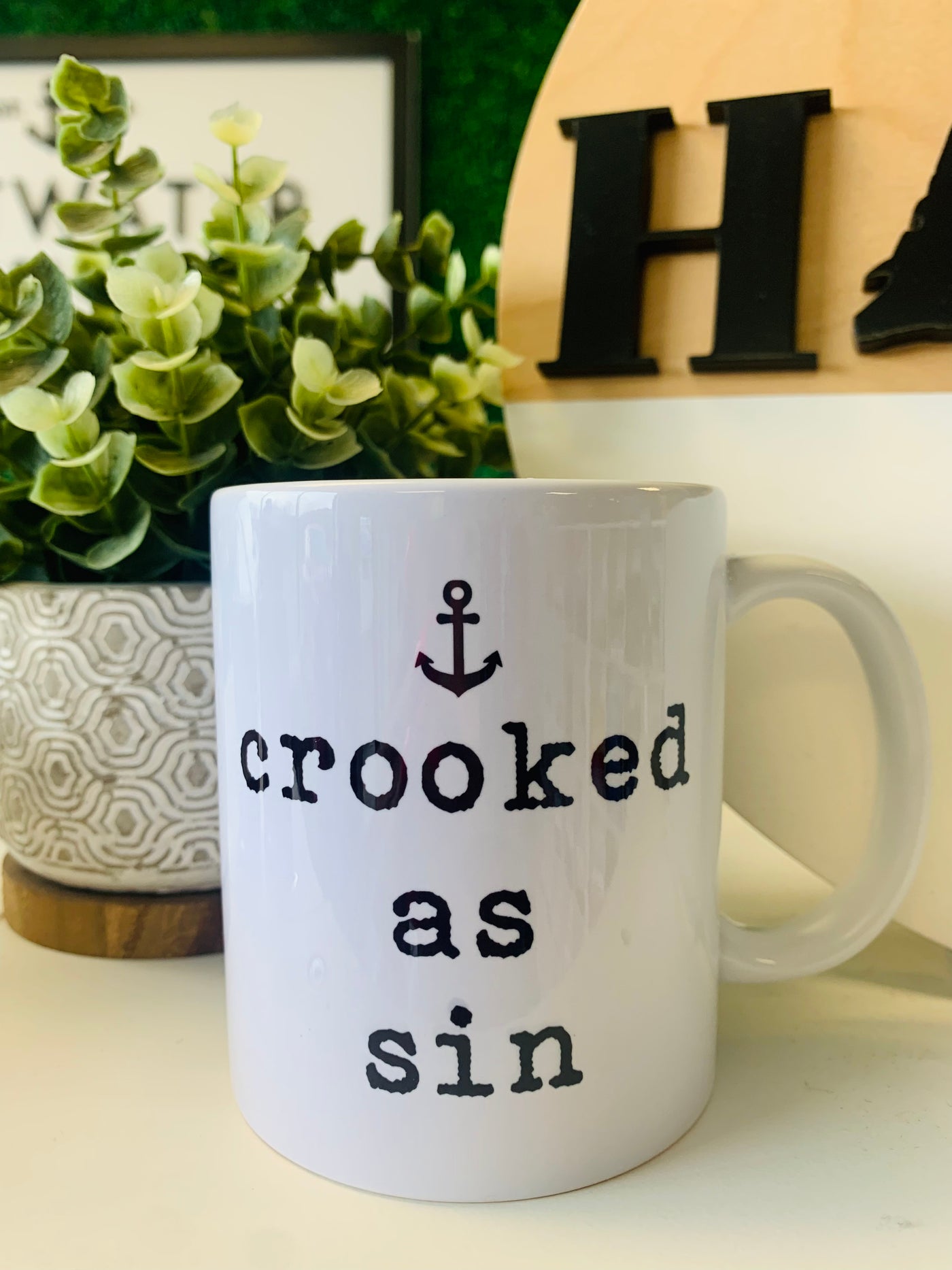 "Crooked as Sin" Mug