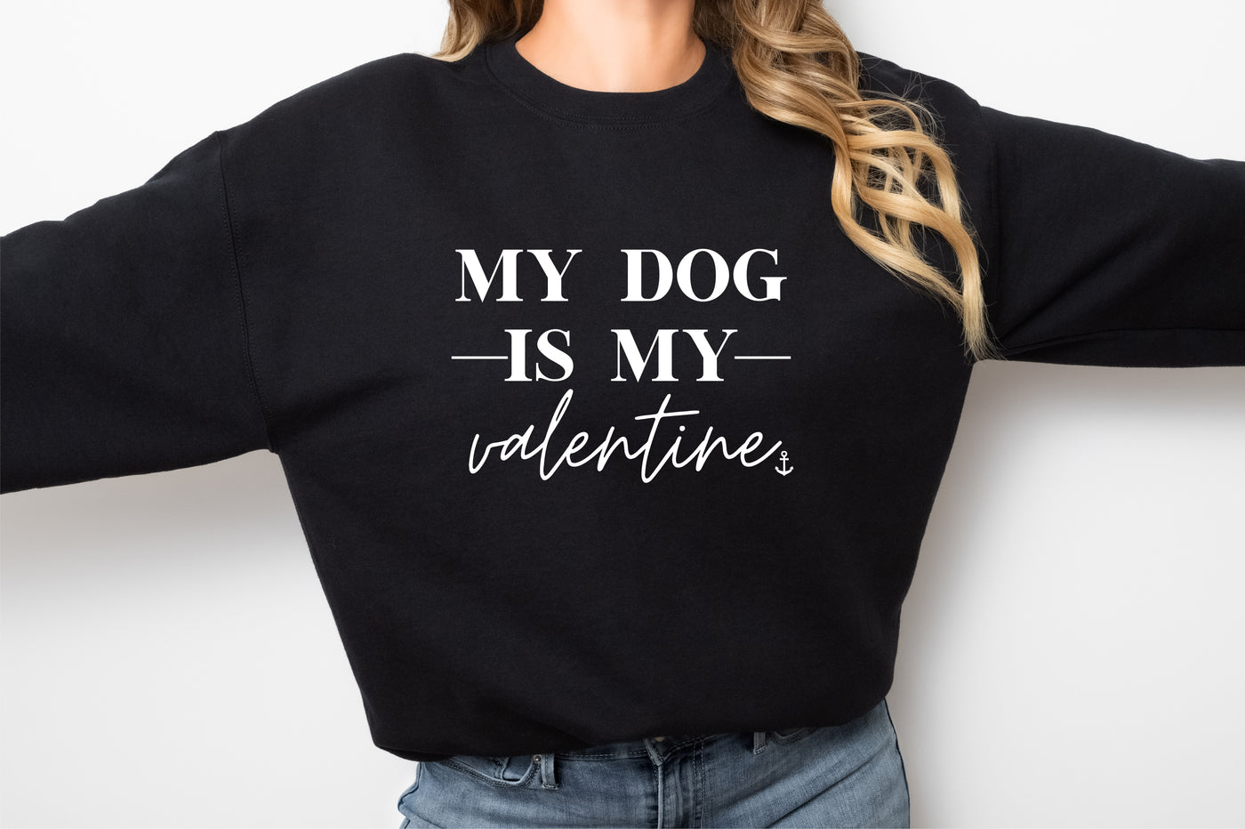 "My Dog Is My Valentine" Unisex Crewneck Sweatshirt