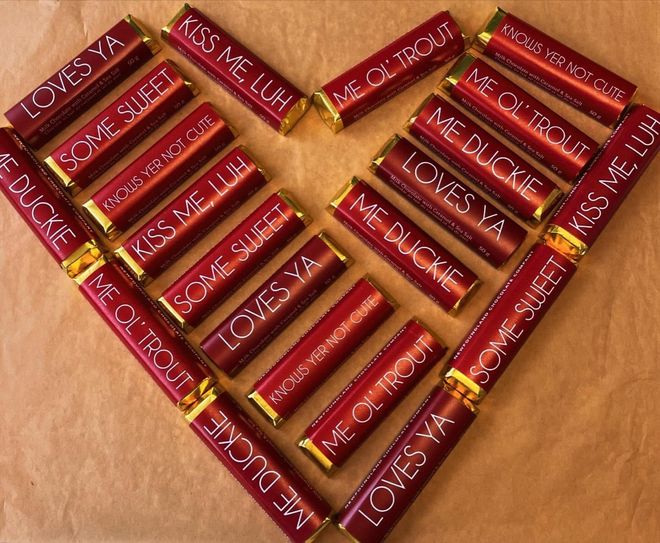 Valentine's Newfoundland Sayings Chocolate Bar