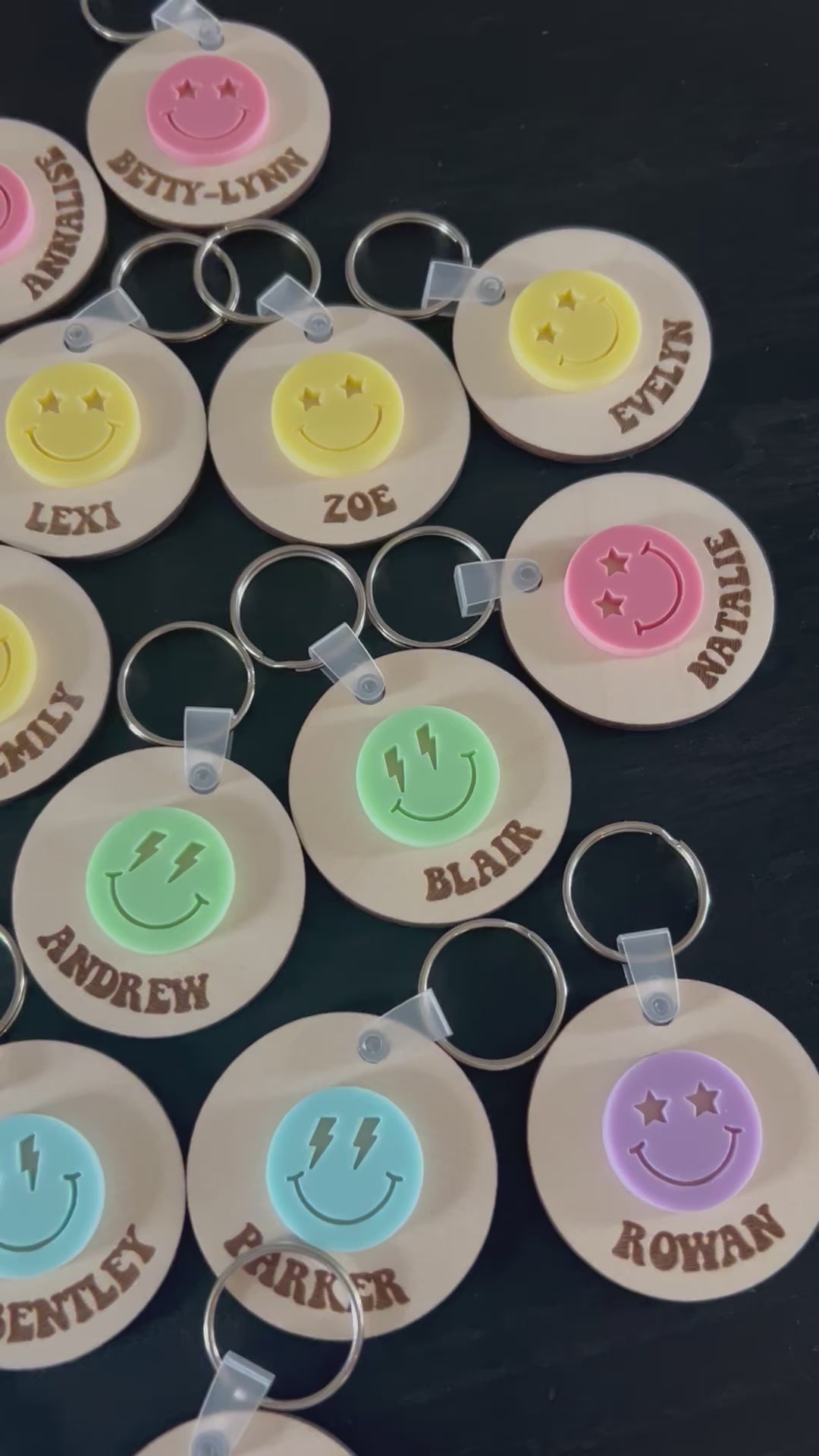 Personalized Smiley Face Keychain