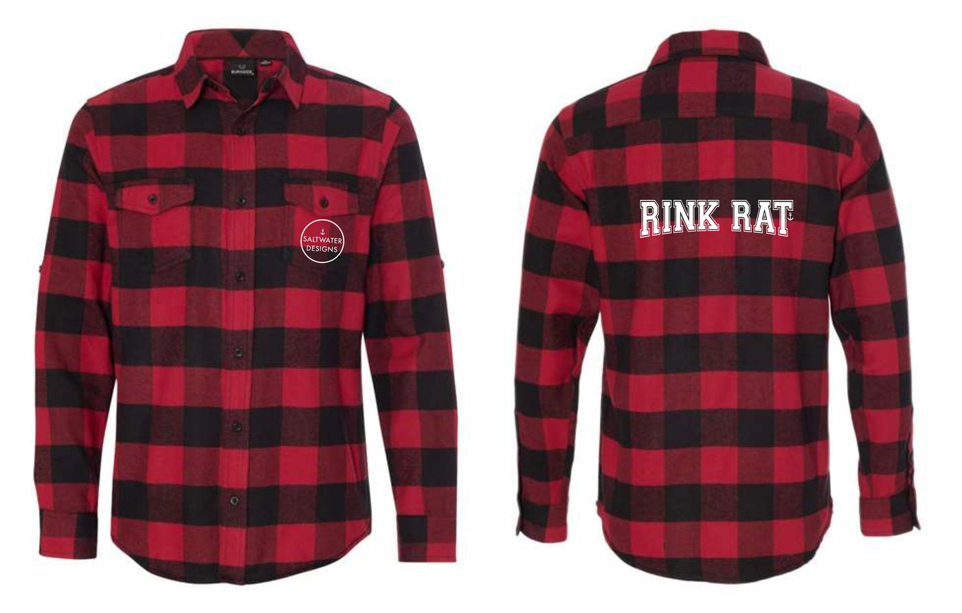 "Rink Rat" Unisex Plaid Flannel Shirt