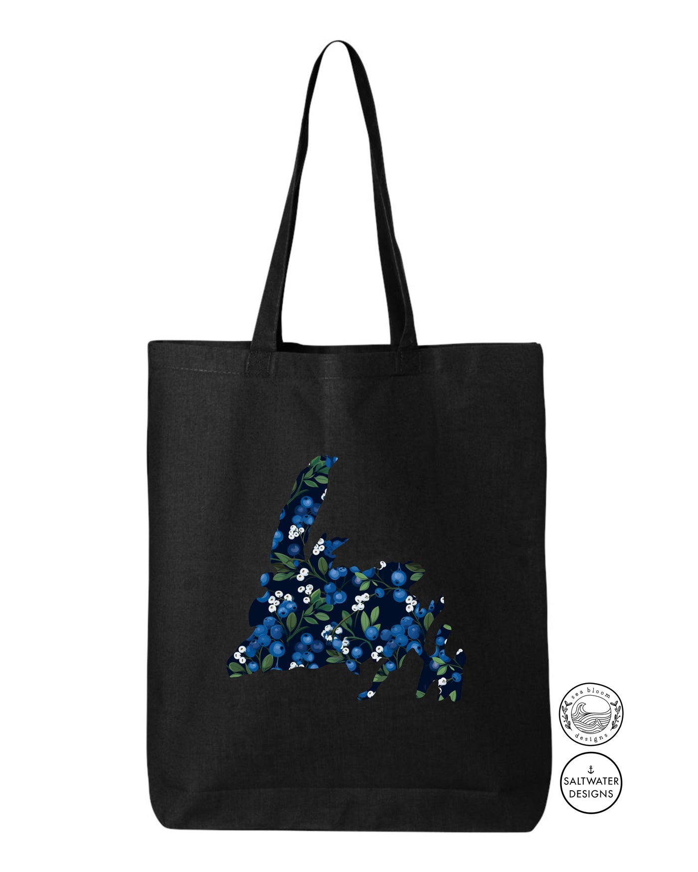 Sea Bloom Designs Blueberry Newfoundland Map Tote Bag