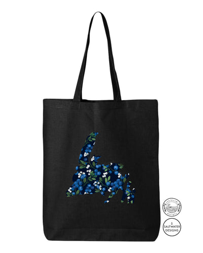 Sea Bloom Designs Blueberry Newfoundland Map Tote Bag