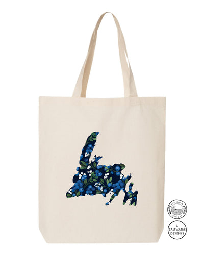 Sea Bloom Designs Blueberry Newfoundland Map Tote Bag