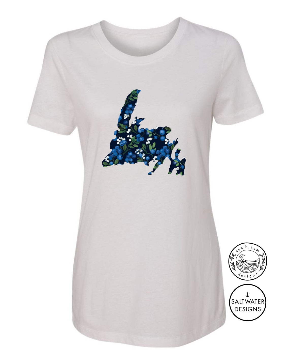 Sea Bloom Designs Blueberry Newfoundland Map T-Shirt
