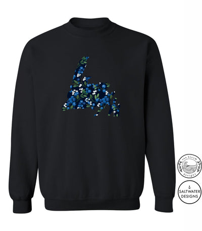 Sea Bloom Designs Blueberry Newfoundland Map Unisex Crewneck Sweatshirt
