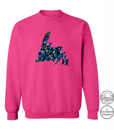 Sea Bloom Designs Blueberry Newfoundland Map Unisex Crewneck Sweatshirt