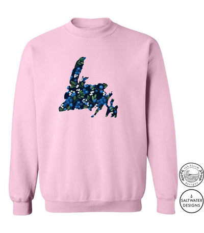 Sea Bloom Designs Blueberry Newfoundland Map Unisex Crewneck Sweatshirt
