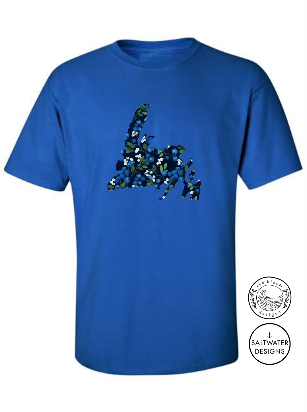 Sea Bloom Designs Blueberry Newfoundland Map T-Shirt