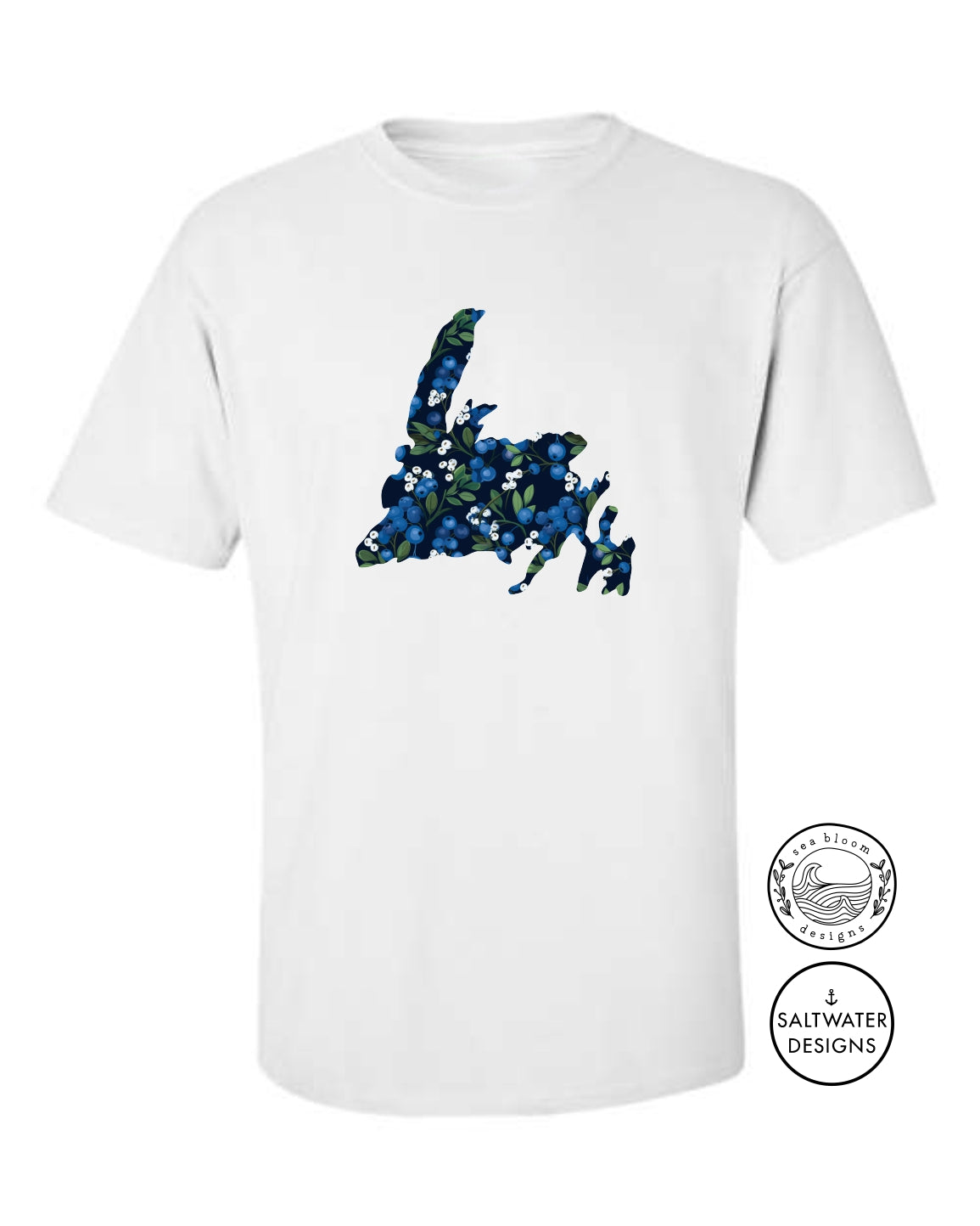 Sea Bloom Designs Blueberry Newfoundland Map T-Shirt