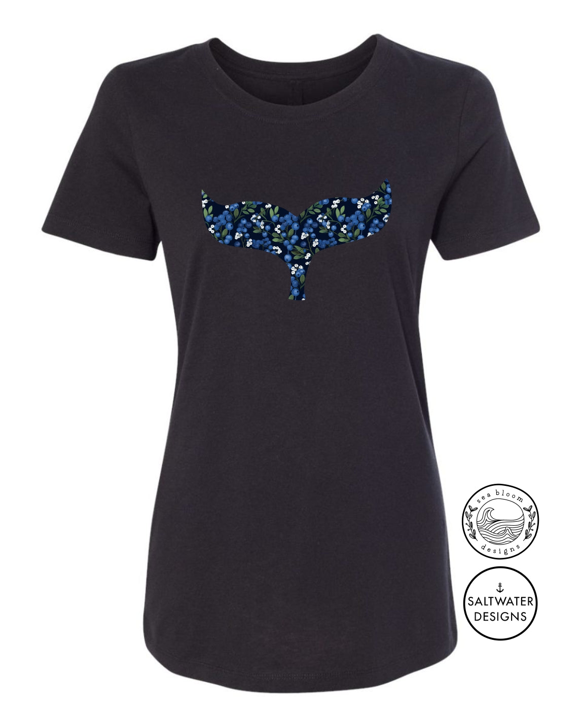 Sea Bloom Designs Blueberry Whale Tail T-Shirt