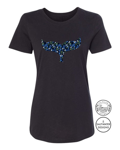 Sea Bloom Designs Blueberry Whale Tail T-Shirt