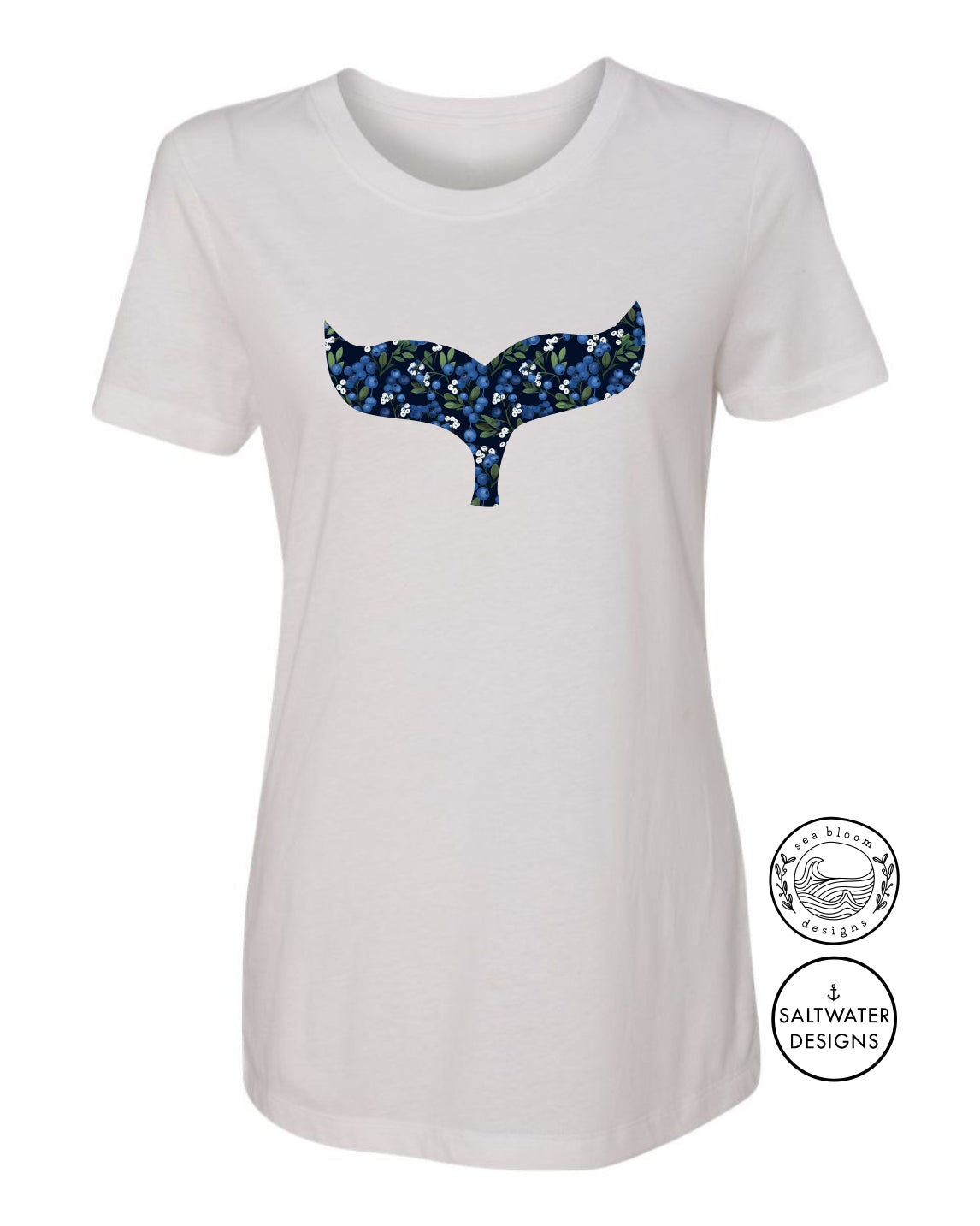 Sea Bloom Designs Blueberry Whale Tail T-Shirt
