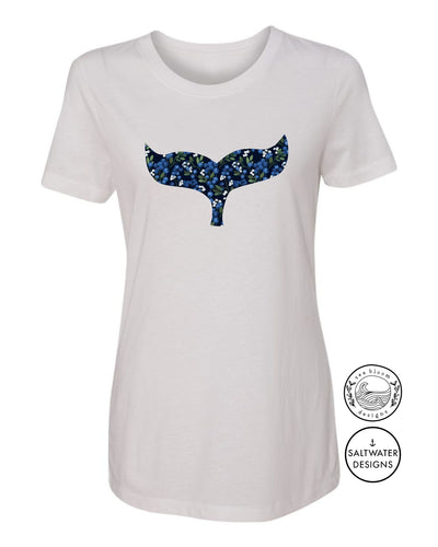 Sea Bloom Designs Blueberry Whale Tail T-Shirt