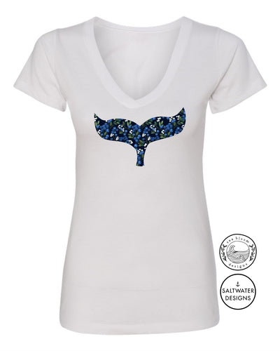 Sea Bloom Designs Blueberry Whale Tail T-Shirt