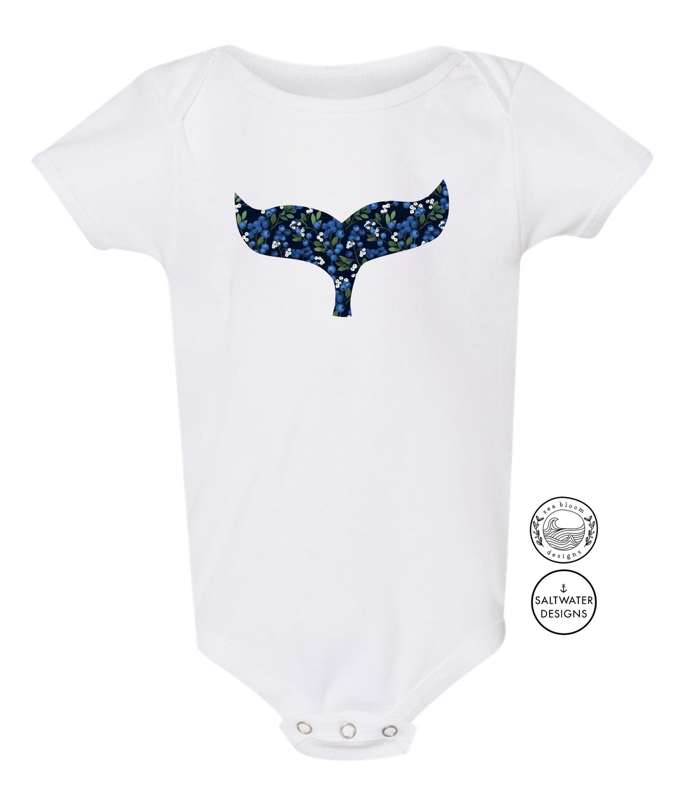 Sea Bloom Designs Blueberry Whale Tail Onesie