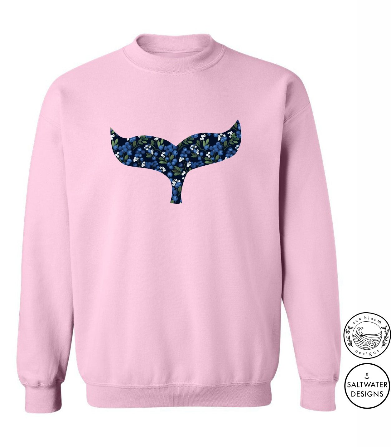 Sea Bloom Designs Blueberry Whale Tail Unisex Crewneck Sweatshirt