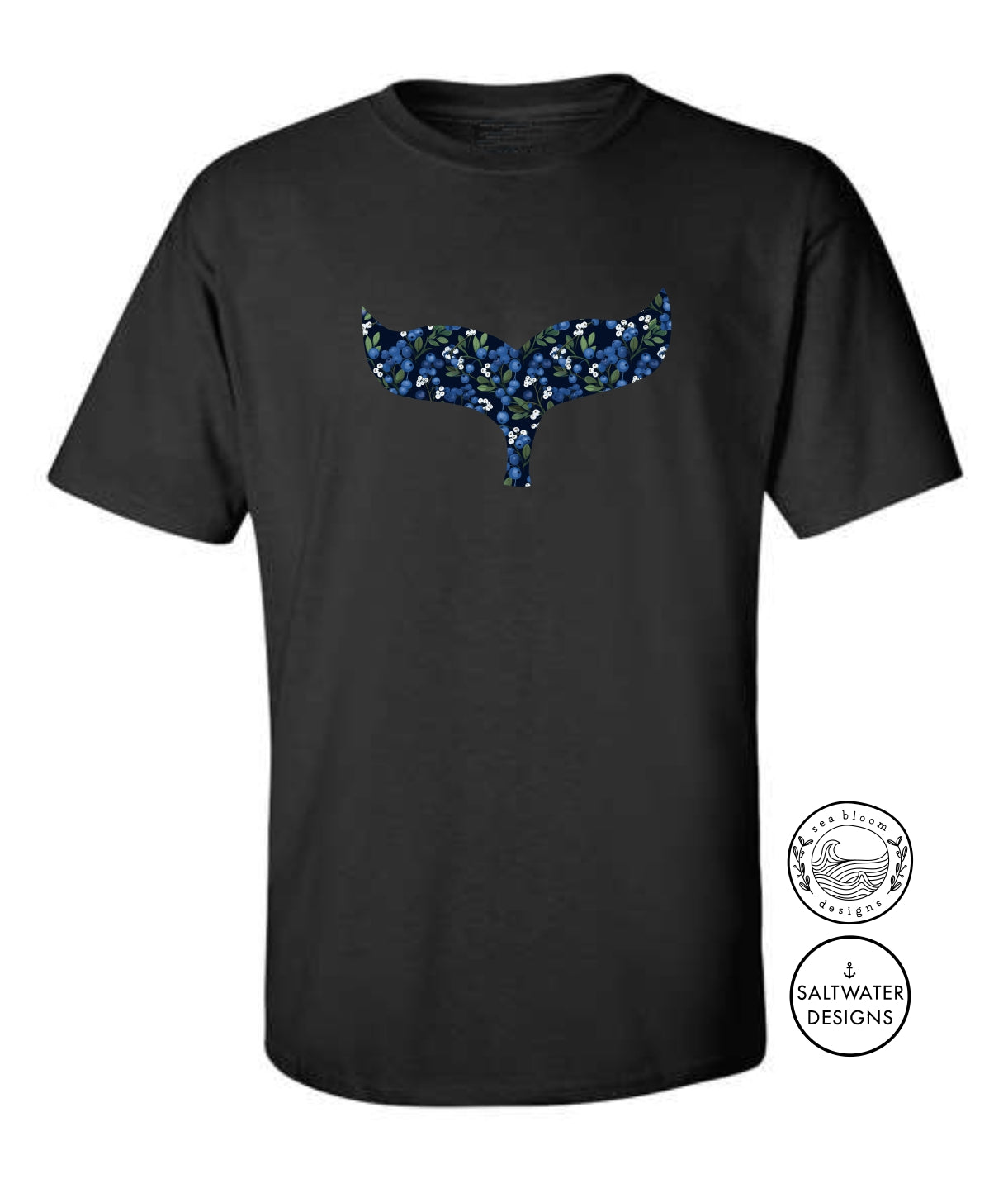 Sea Bloom Designs Blueberry Whale Tail T-Shirt