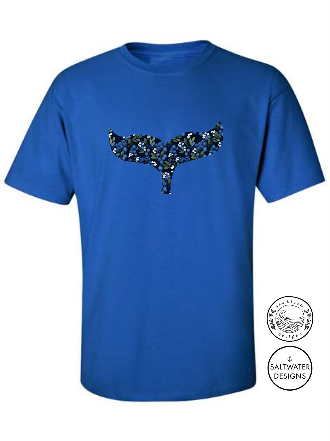 Sea Bloom Designs Blueberry Whale Tail T-Shirt