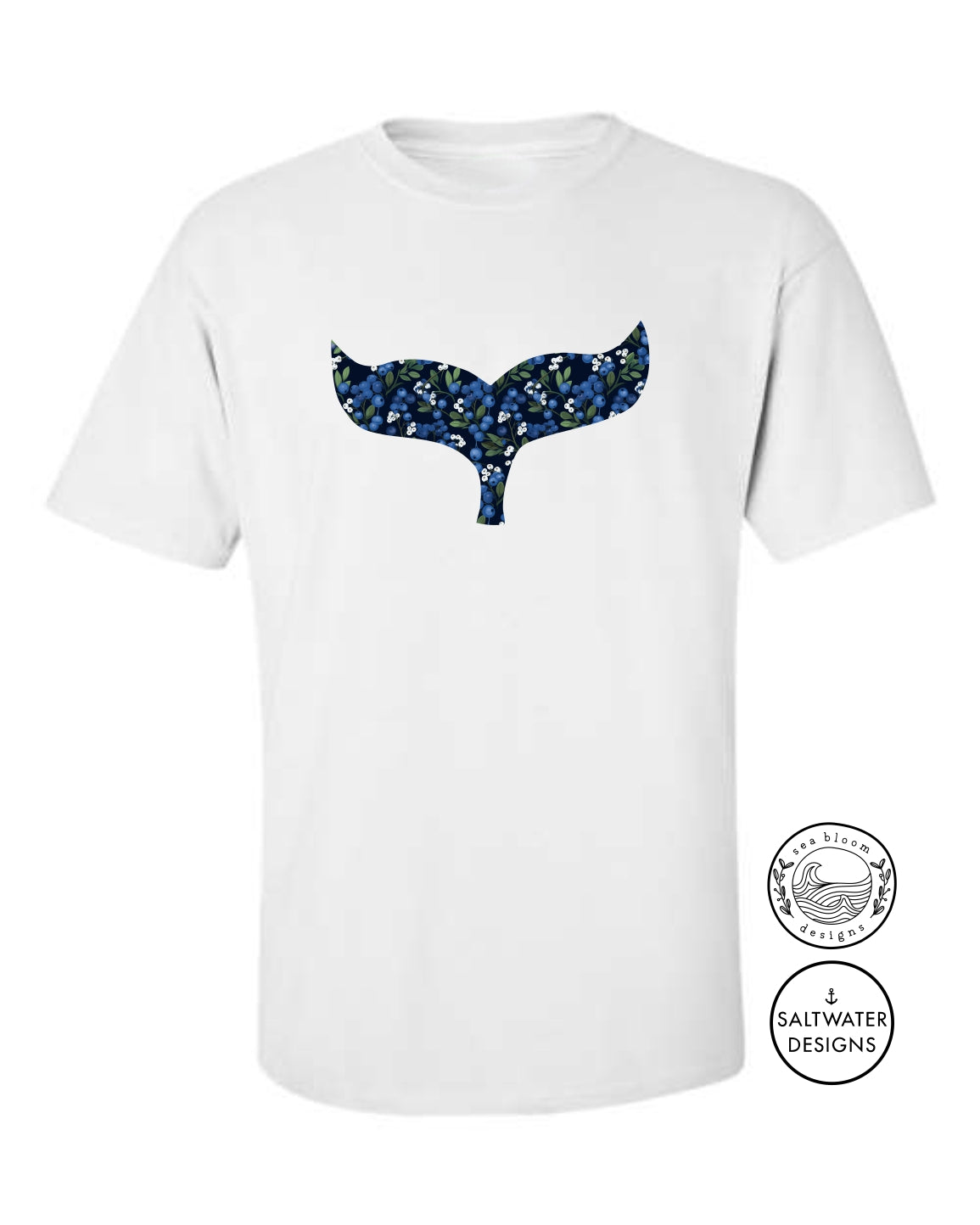 Sea Bloom Designs Blueberry Whale Tail T-Shirt