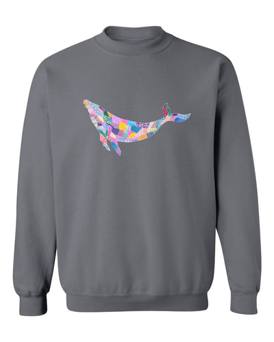 Sea Bloom Designs "Quilted Whale" Unisex Crewneck Sweatshirt