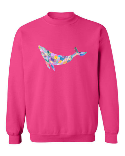Sea Bloom Designs "Quilted Whale" Unisex Crewneck Sweatshirt