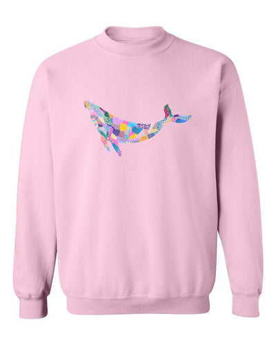 Sea Bloom Designs "Quilted Whale" Unisex Crewneck Sweatshirt