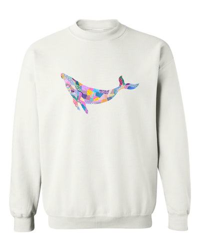 Sea Bloom Designs "Quilted Whale" Unisex Crewneck Sweatshirt