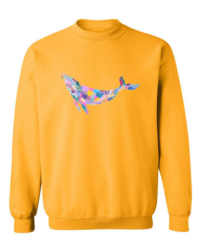 Sea Bloom Designs "Quilted Whale" Unisex Crewneck Sweatshirt