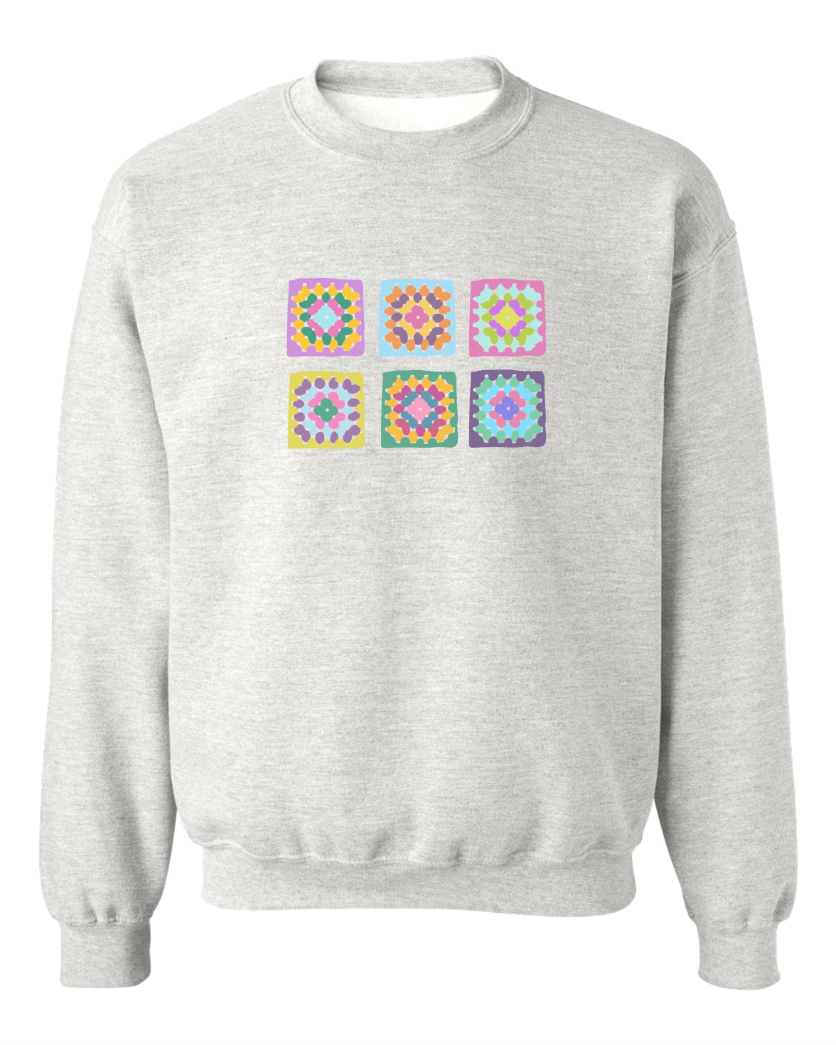 Sea Bloom Designs "Crochet Granny Squares" Unisex Crewneck Sweatshirt