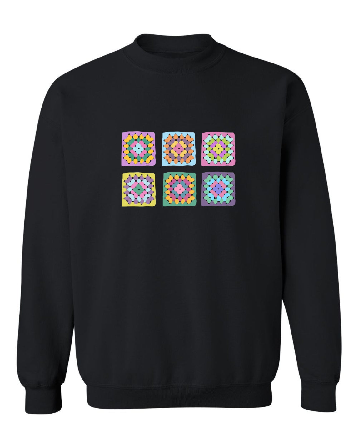 Sea Bloom Designs "Crochet Granny Squares" Unisex Crewneck Sweatshirt