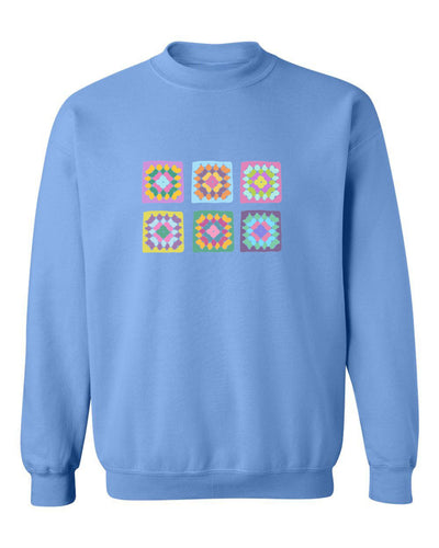 Sea Bloom Designs "Crochet Granny Squares" Unisex Crewneck Sweatshirt