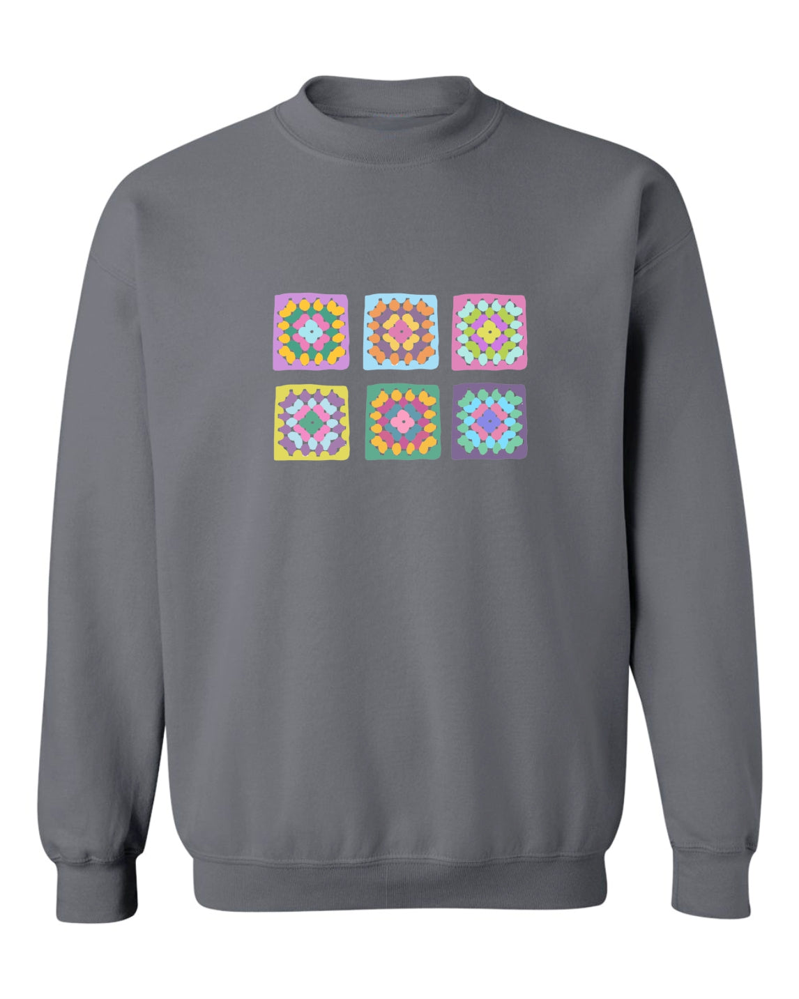 Sea Bloom Designs "Crochet Granny Squares" Unisex Crewneck Sweatshirt