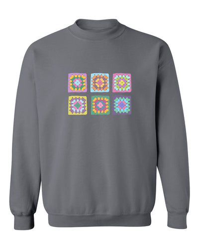 Sea Bloom Designs "Crochet Granny Squares" Unisex Crewneck Sweatshirt