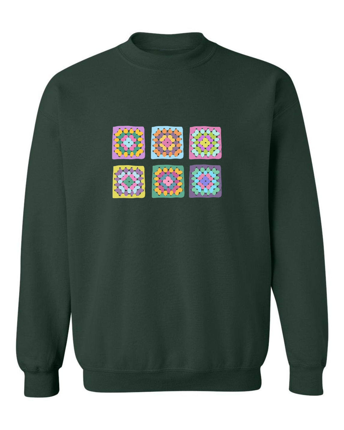 Sea Bloom Designs "Crochet Granny Squares" Unisex Crewneck Sweatshirt
