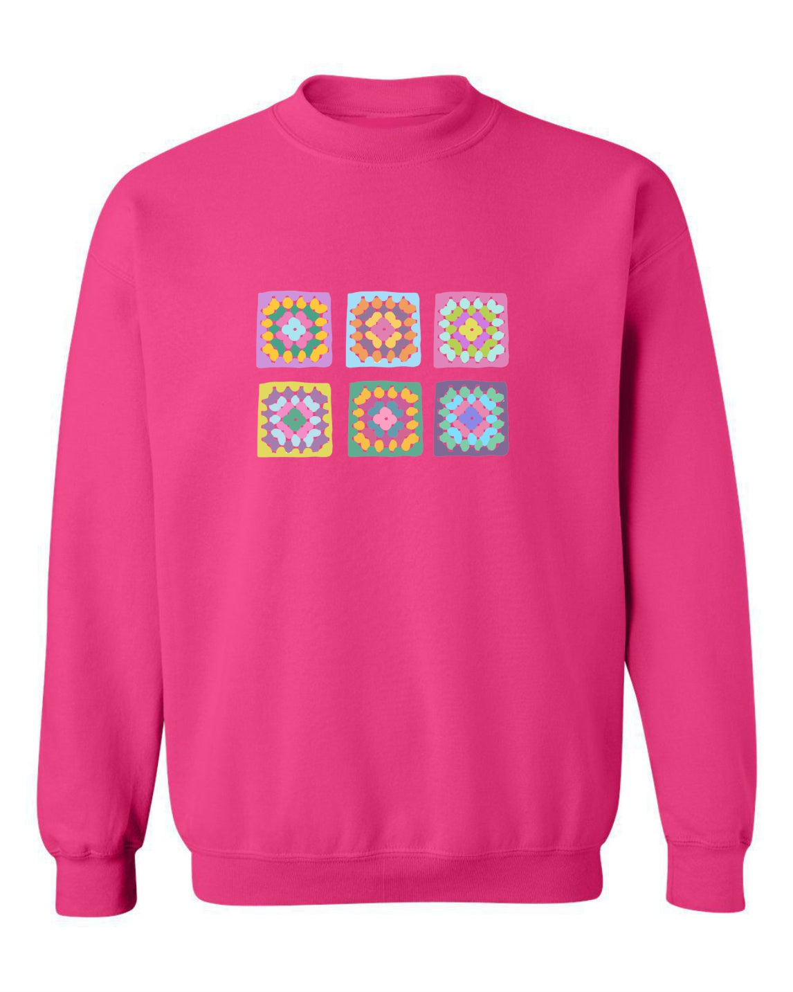 Sea Bloom Designs "Crochet Granny Squares" Unisex Crewneck Sweatshirt
