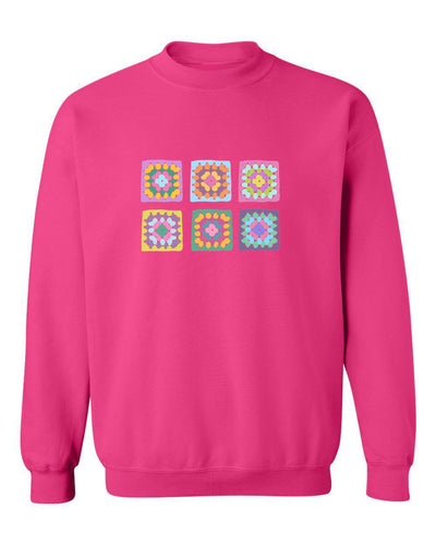 Sea Bloom Designs "Crochet Granny Squares" Unisex Crewneck Sweatshirt