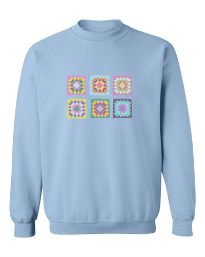 Sea Bloom Designs "Crochet Granny Squares" Unisex Crewneck Sweatshirt