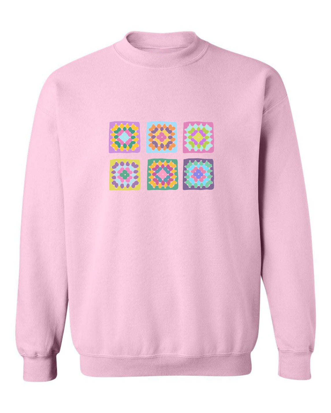 Sea Bloom Designs "Crochet Granny Squares" Unisex Crewneck Sweatshirt