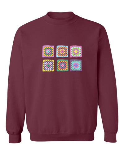 Sea Bloom Designs "Crochet Granny Squares" Unisex Crewneck Sweatshirt