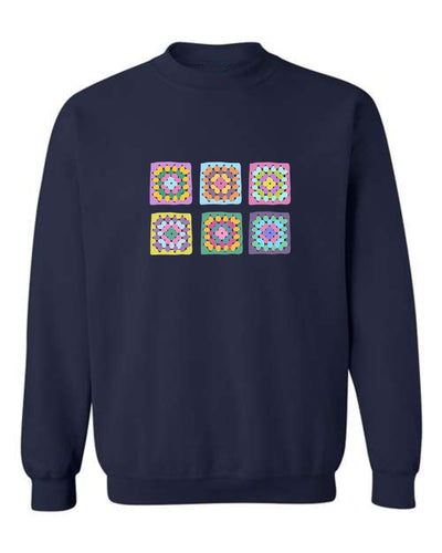 Sea Bloom Designs "Crochet Granny Squares" Unisex Crewneck Sweatshirt