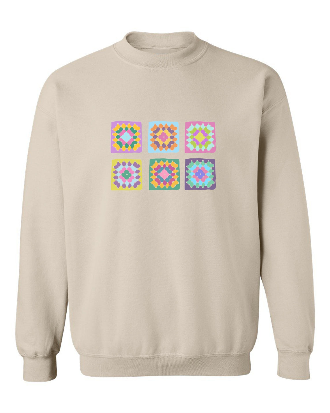 Sea Bloom Designs "Crochet Granny Squares" Unisex Crewneck Sweatshirt