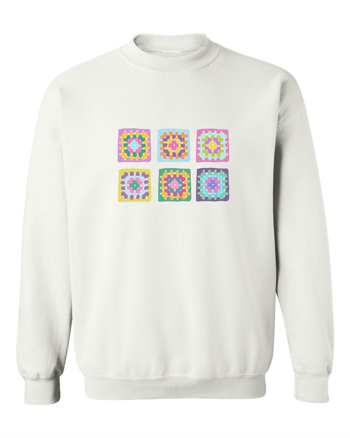 Sea Bloom Designs "Crochet Granny Squares" Unisex Crewneck Sweatshirt